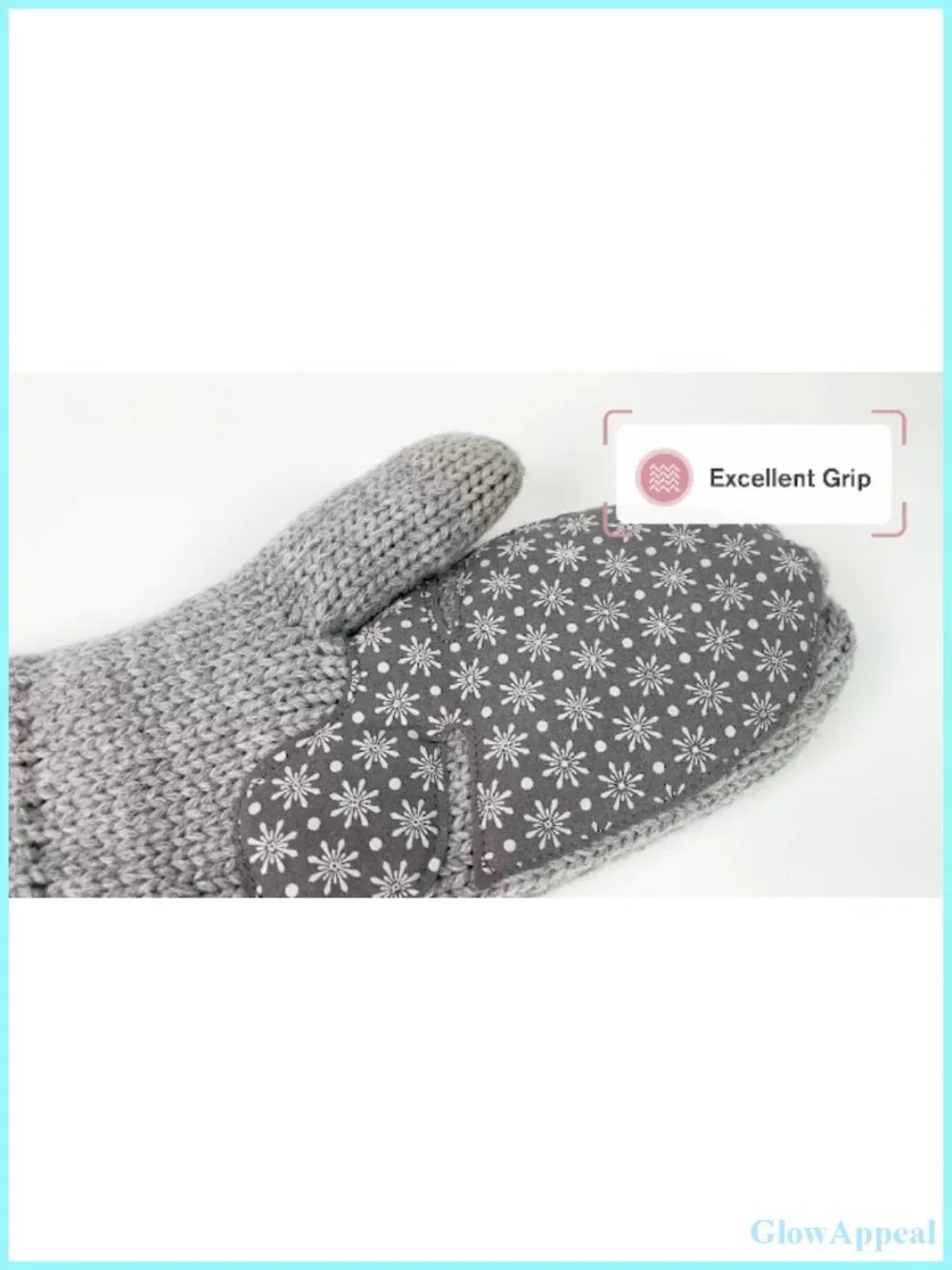 Women's Sherpa Lined Touchscreen Mittens with Snowflake Silicone Grip